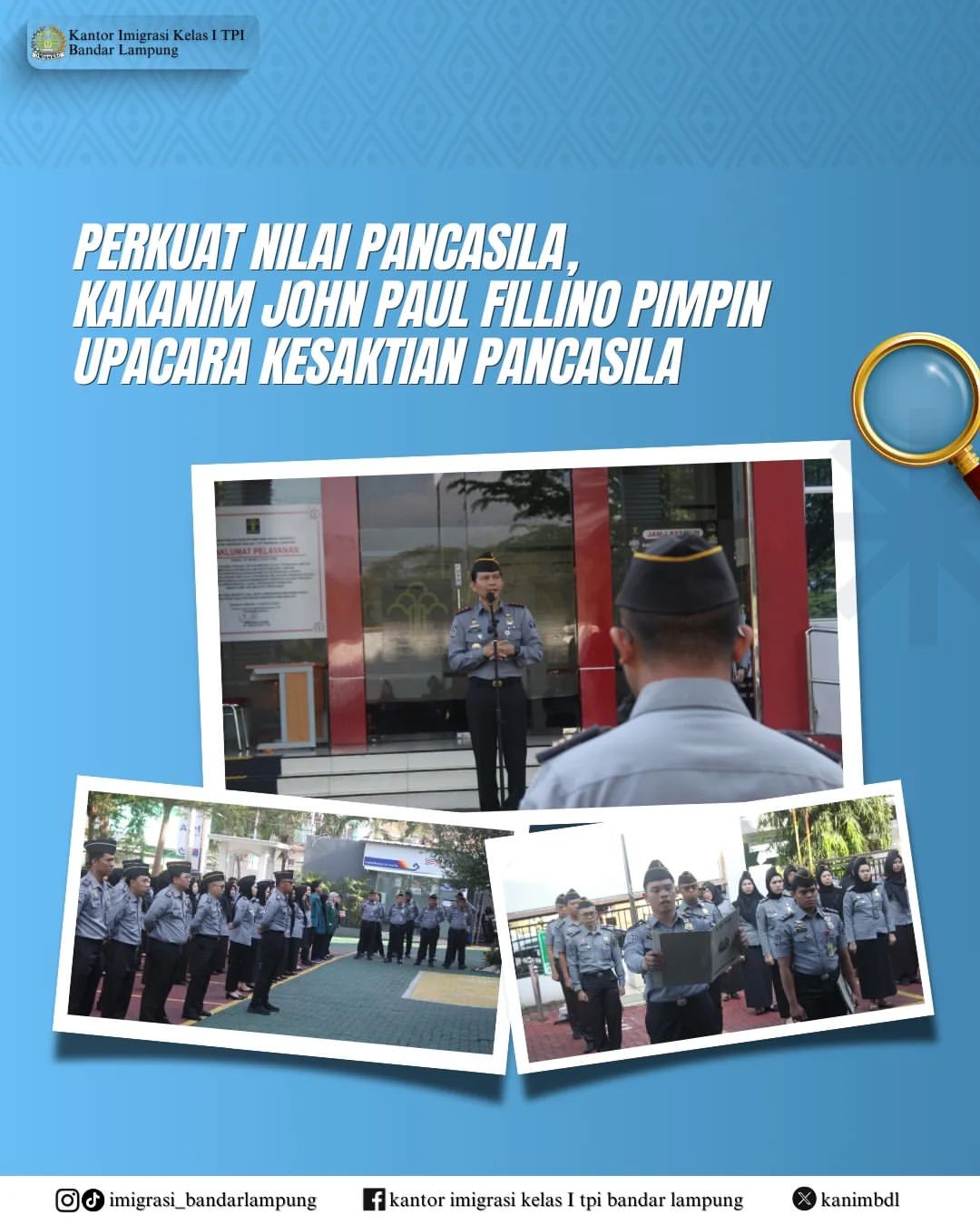 PERKUAT NILAI PANCASILA, KAKANIM PIMPIN UPACARA KESAKTIAN PANCASILA